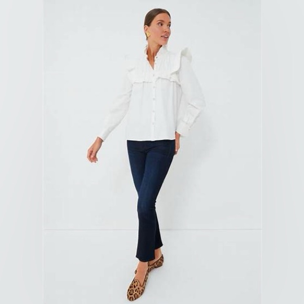 Tuckernuck White Winnie Blouse in Women’s Size Small (EUC)